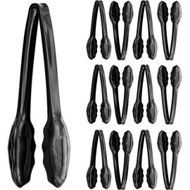 12 Pack Large Plastic Serving Tongs for Buffet - Plastic Serving Utensils for Hot and Cold Food - Reusable Kitchen Serving Tongs for Parties, Holidays and Gatherings
