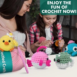 Outbit Crochet Set for Beginners, Complete Crochet Set with Step-by-Step Video Tutorials, Ideal DIY Gift for Adults and Craft Lovers (Anglerpuff)