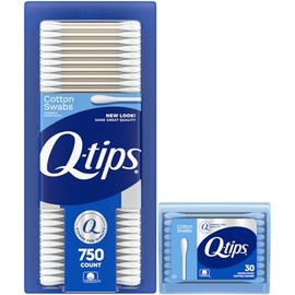 Q-tips Cotton Swabs 750 Count + Travel-Size 30 Count – For Home, First Aid and Beauty, 100% Cotton