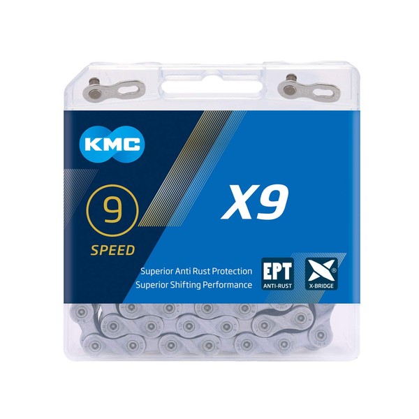 KMC Unisex's X9 EPT Chain, Dark Silver, 114 Link