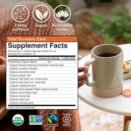 Organic India Té Chai Tulsi Y Cúrcuma Organic India, 18