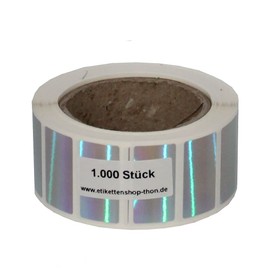 Hologram Rainbow Stickers / Security Labels on Roll - 30 x 15 mm - Pack of 1000