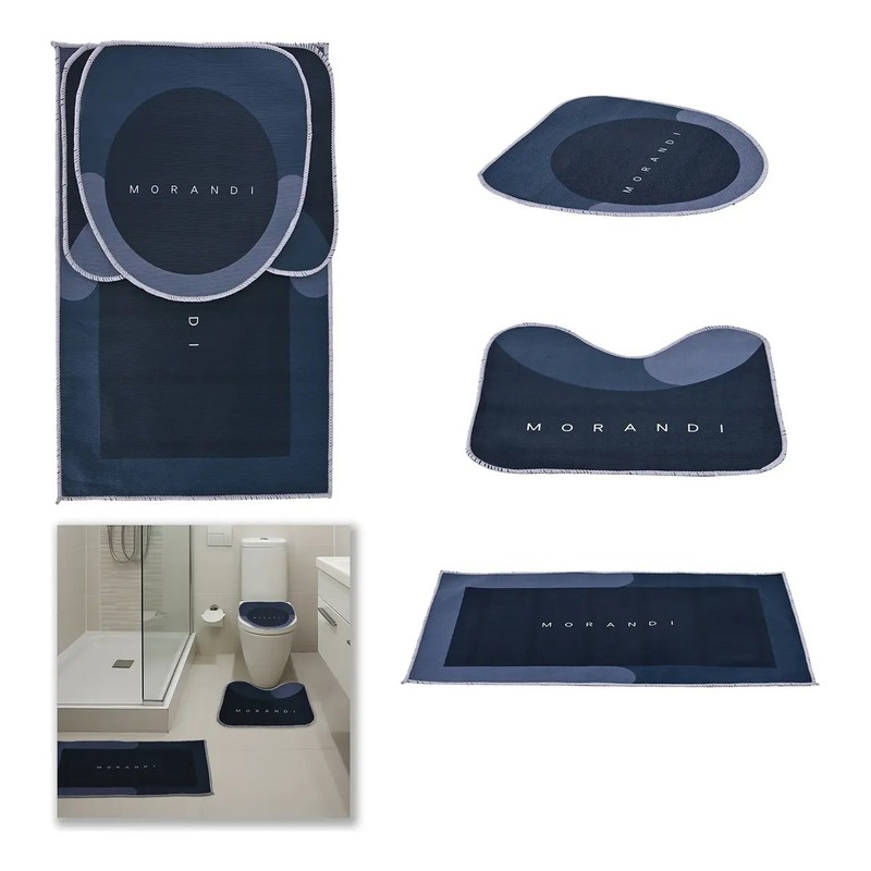 3pz Tapete Baño Ultra Suave Alfombra Antidesliz Absorbente