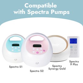 [8-Count] Papablic Duckbill Valves and Silicone Membrane Compatible with Spectra S1, S2 and 9 Plus Breastpumps, Not Original Spectra Pump Parts, BPA/DEHP Free, White