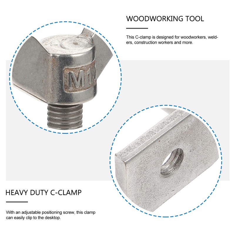 ULTECHNOVO Heavy Duty Stainless C-clamp for Woodworking Jaw Opening Clamping