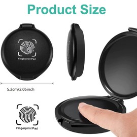 Professional Fingerprint Ink Pad, Thumb Print Ink Pad, Black Thumb Print Ink Pad, Portable Stamp Fingerprint, for Identification and Security ID, Notary Supplies