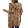 Shanfetl Girls Autumn Hooded Open Front Sweater Cardigan Cable Knitted
