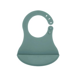 Lullaby Boutique Adjustable Silicone Baby Bibs for Girls & Boys, Durable and Waterproof BPA Free Silicone (GREEN)