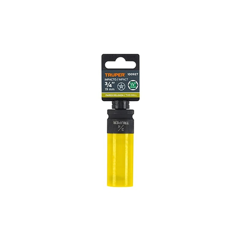 Truper D-7324-HLPD Dado Largo Impacto protección plástica 3/4", 6 Puntas,