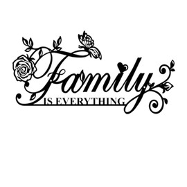 Family Metal Wall Art, Black Wire Metal Wall Art, Family Wall Sign Decor for Living Room Bedroom Dining Room Kitchen (Black)