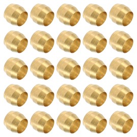 PATIKIL Brass Compression Sleeves Ferrules for 4mm OD Tube, 70 Pack Brass Ferrule Fitting Brass Compression Tube Fitting Ring Assortment Kit for Air Water Gas Pipe Line Fitting Oil