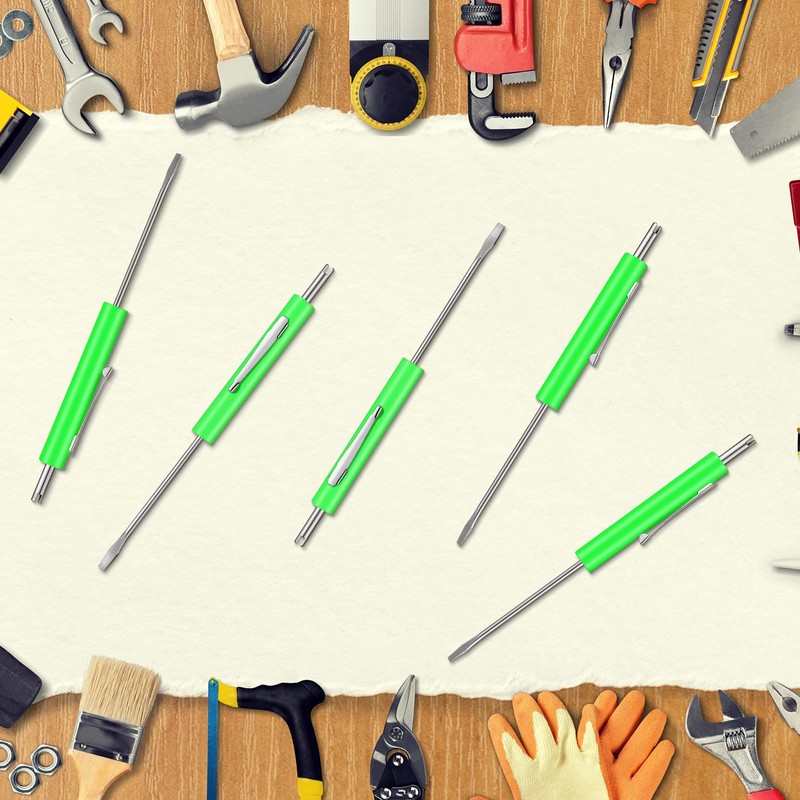 Zhehao 10 Pcs Pocket Screwdriver with Valve Core Removal Tools,