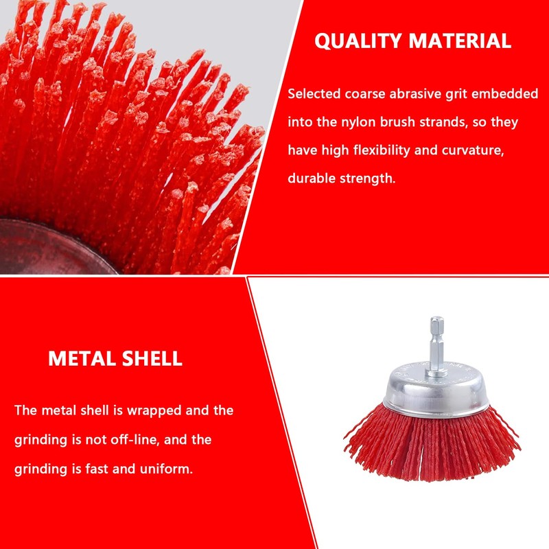 7-Piece Nylon Brush Set with 1/4 Shank Nylon Filament Disc