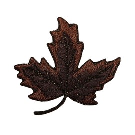ID 7156 Dark Maple Tree Leaf Fall Autumn Embroidered Iron On Applique Patch