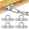 4Pcs Staple Ring Hook Stainless Steel Rugged 800LB High Strength