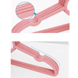 FuLov Non Slip Hangers, Pack of 10, Standard Clothing Adult Velvet Heart-Shaped, Notches 360 Degree Swivel Hook with Accessory Bar, for Heavy Coats, Jackets, Office Suits,Undergarments,Pink