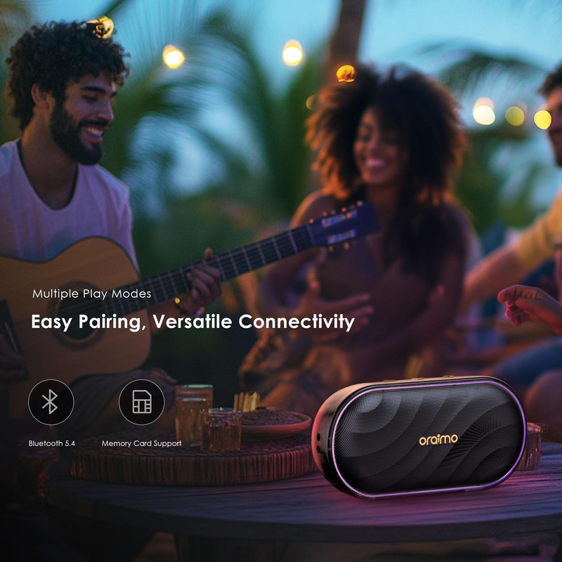 Oraimo SpaceBox Portable Bluetooth Speaker, Speaker Bluetooth Wireless with Light