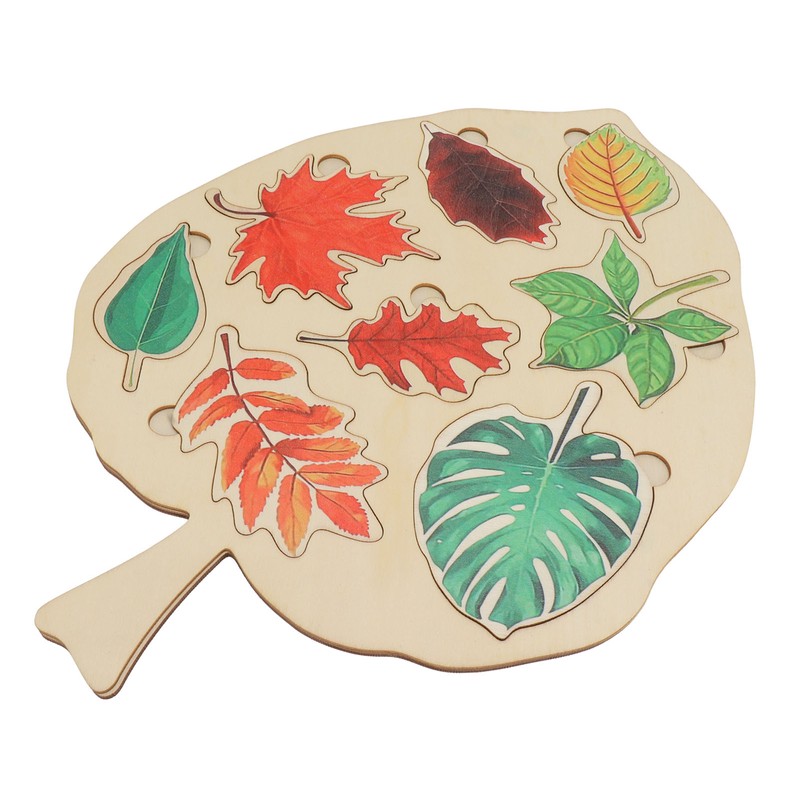 Wooden Leaf Shaped Puzzle Children Party Funny Jigsaw Puzzles Educational