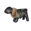 Ultra "Fur" Collar Dog Jacket in Dark Green Size: X-Large