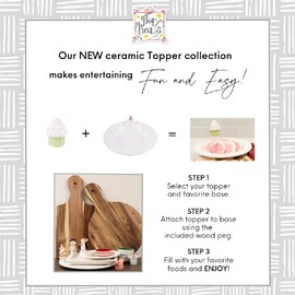 Glory Haus Turkey Charcuterie Board Topper - Hand-Painted Ceramic Decorative Piece for Acacia Wood Boards and Ceramic Serving Platters, for Thanksgiving, Fall Gatherings, Hunting Season Celebrations