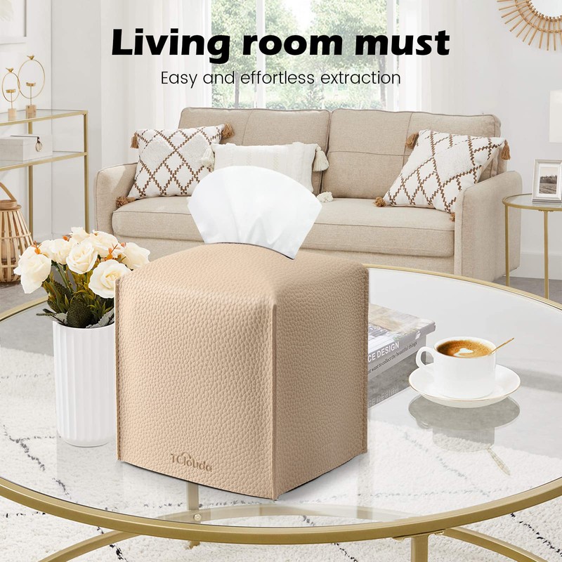 Tissue Box Cover, Tclouda, Modern PU Leather Square Tissue Box