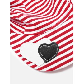 Aelfric Eden Bunny Ears Hat Baseball Cap Women Y2k Cute Stripe Heart Adjustable Sun Hat Red