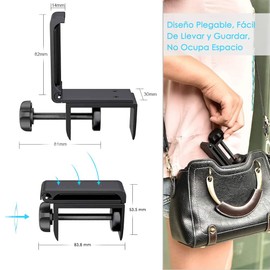 AUTOWT Soporte para Audífonos, Portátil Soporte Universal para Auriculares de Aluminio, Multifuncionales Abrazadera Ajustable Beats Base con diseño de Abrazadera, Perfecto Esquina de Escritorio o Mesa