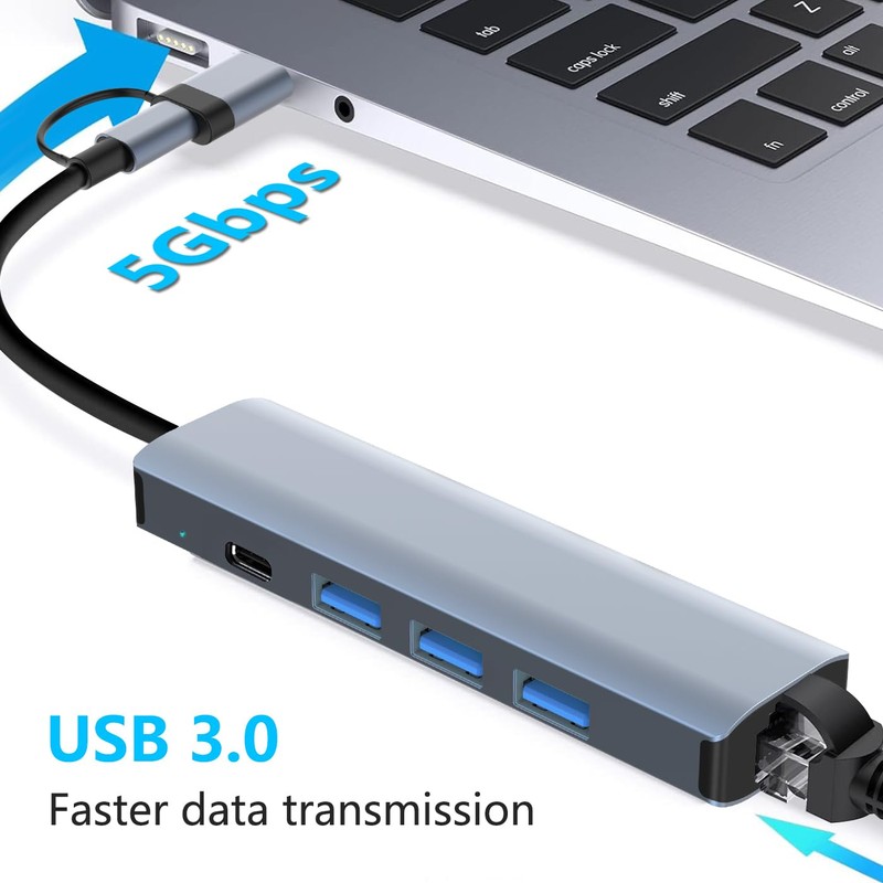 USB-C Ethernet Adapter, USB LAN Adapter 1000 Mbps LAN Network