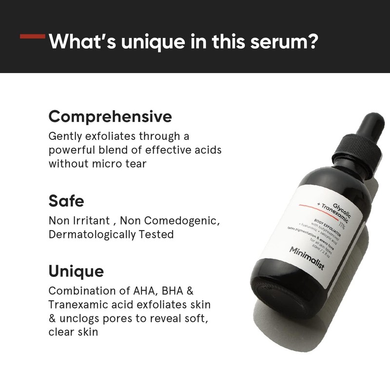 Minimalist 11% Glycolic acid & Tranexamic acid, AHA BHA Body