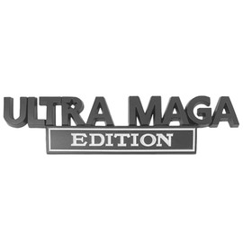 Ultra MAGA Edition Emblem Decal, 3D Raised Full Metal Personality Label, Car Badge with Strong Adhesive, Auto Body Exterior Decoration Embossed Sticker (Black/White)