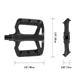 Funn Taipan S Fahrradpedale aus Glasfaserverstärktem Thermoplast mit 9/16-Zoll-CrMo-Achsen für MTB/BMX/Urban/Gravel, Geeignet für Jugendliche, Kinder und Junge Fahrer (Schwarz)