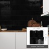 Black Long Hexagon Tile Peel and Stick Backsplash, 10 Sheets