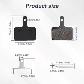 SRJQXH Fahrradbremsen Beläge, 6 Paar Bremsklötze, Halbmetallische Bremsen Fahrrad für Shimano C501 M575 M525 M475 M447 M446 M416 T675 T615 MT410 MT200 UR300
