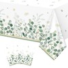 Lianxuia 3Pcs Sage Green Tablecloth, 54 x 108 Inch Eucalyptus