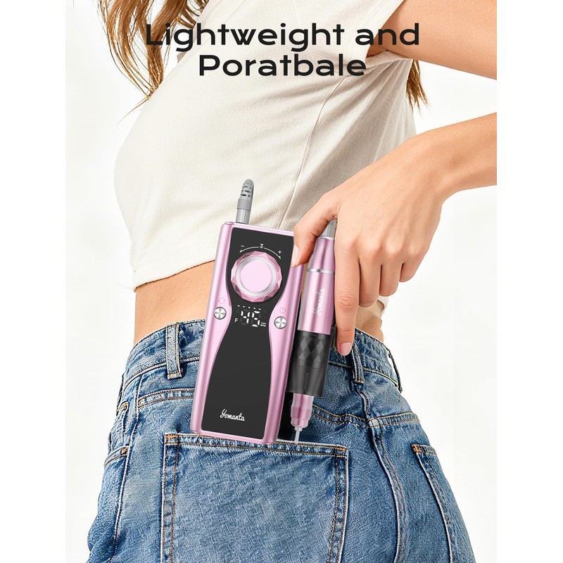 Electric Nail Drill Professional Kit: 45,000 RPM USB Rechargeable Efile