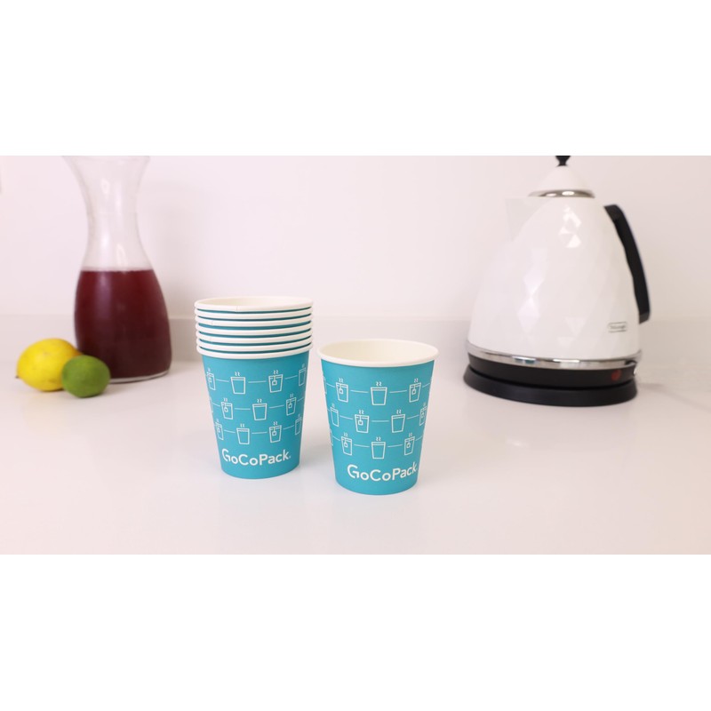 GoCoPack Paper Cups: Pack of 50-12oz (340ml) Disposable Single Wall