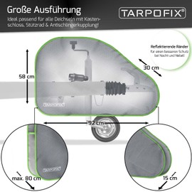 Tarpofix® Deichselabdeckung Wohnwagen | Anhängerkupplung Abdeckung mit Doppel-Klickverschluss | Deichselhaube Anhänger Wasserdicht | Universal Abdeckung Anhängerdeichsel | Deichselschutzhaube PKW