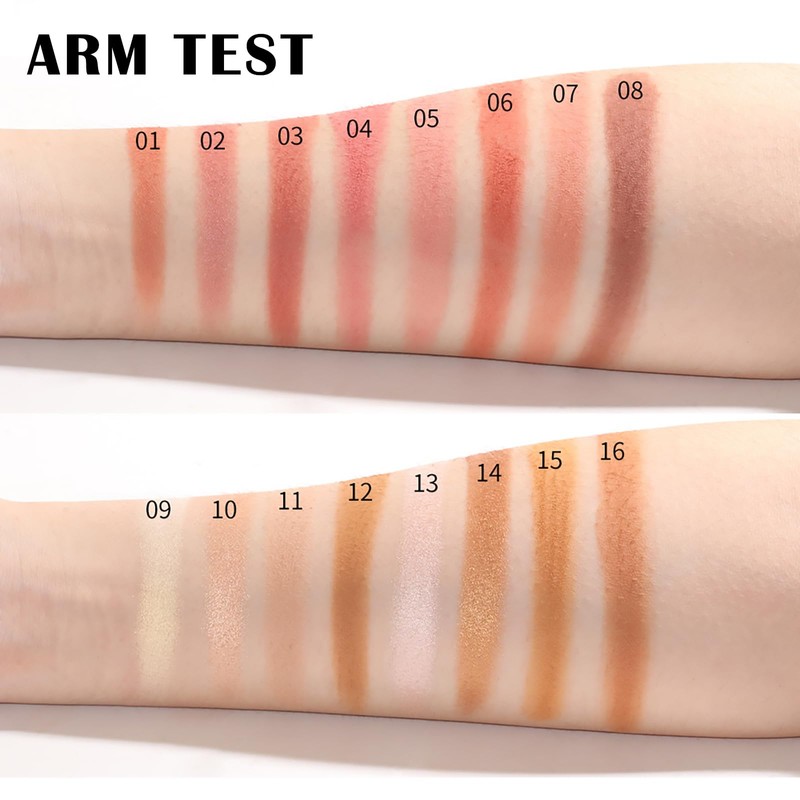 Prreal 16 Colours Contour & Highlight & Blush Palette, Multifunctional