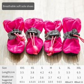 Anti-Slip Sole Dog Boots Paw Protector Dog Booties with Reflective Straps,4Pcs Dog Boots Anti-Slip Paw Protectors,Non-Slip Small Dog Boots,Anti Slip Paw Protectors Dog Socks for Hot Pavement,Pink,S