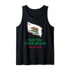 Pacifica State Beach California Paint Splatter Flag Vacation Tank Top