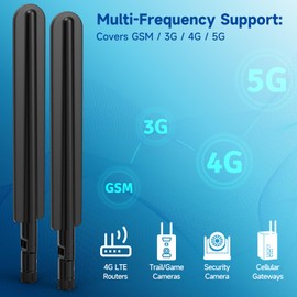 Bingfu 5G 4G LTE Antenna SMA Male 6dBi Omni-directional Antenna 2 Pack Compatible with 5G 4G LTE Wireless CPE Router Hotspot Cellular Gateway Industrial IoT Router Wildlife Camera
