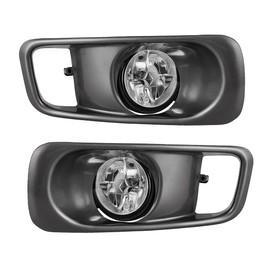 ROXX Fog Lights Fits 1999-2000 Honda Civic 2 PCS Bumper Driving Light with OE Style Bulb H3 12V55W Driver and Passenger Side Clear Lens + Wiring Harness Kit +Switch (Clean)