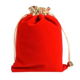 WANGCL 20PCS Velvet Present Bags Golden with Drawstring Candy Packaging Bag for Wedding Party Birthday Christmas 4.7x6 Inch (Red)