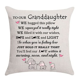 Granddaughter Gifts-Cushion Cover Throw Pillow Cover for Granddaughter from Grandma Grandpa Birthday Gifts Thanksgiving Gifts (Granddaughter-A)
