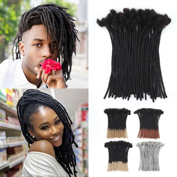 Vecago 8 inch 50 Strands Loc Extensions Human Hair, 0.4cm