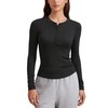 CRZ YOGA Ribbed Modal Casual Long Sleeve Henley Shirts for