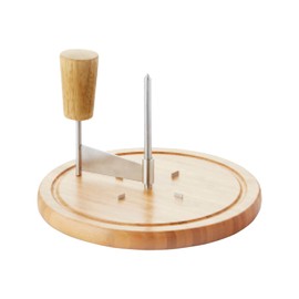 Point-Virgule Bamboo Cheese Slicer, Tete de Moine Cheese Slicer, Bamboo, 22 x 15 cm