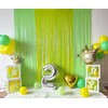 3 Pack Green and Light Green Foil Fringe Curtains for