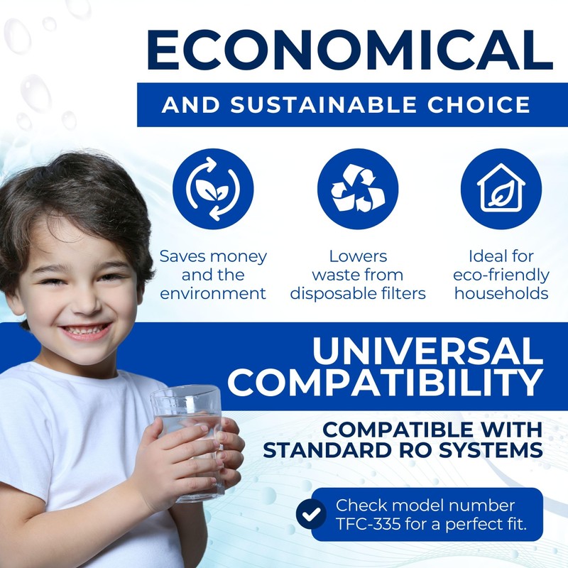 Microline (TFC-335) Reverse Osmosis Water Filter Replacement Kit - Sediment,