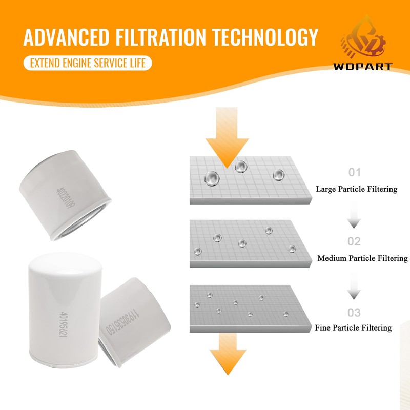 WDPART Filter Kit 6Pcs for LS Tractor MT125 Replace OE#11930535150
